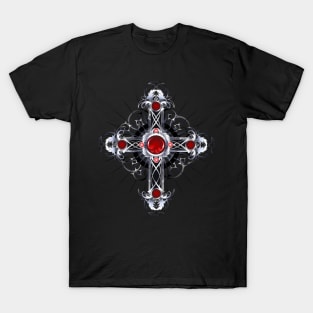 Silver Cross with Rubies T-Shirt